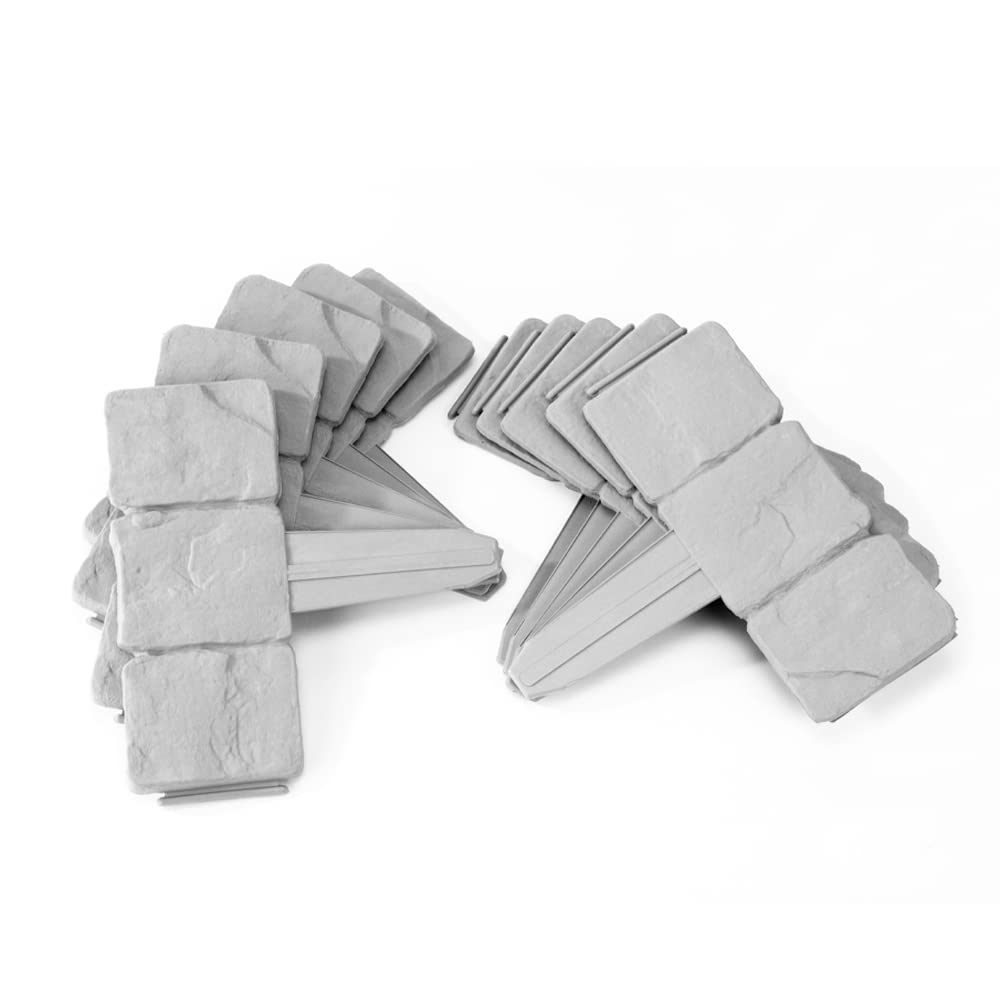 Easylife Cobbled Effect Garden Edging, Pack of 4 Lawn Edging Border and Garden Border Panels, Decorative Lawn Edge for 2.5m, w24cm x H10cm with 13cm Stakes - Fully Guaranteed