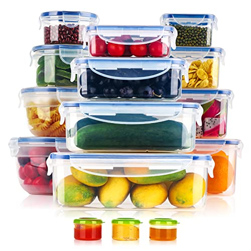WayEee Food storage containers 12 Pack - Meal Prep Lunch Boxes plastic bowls with lids for kitchen, fridge - Airtight and Leakproof -Microwave, Freezer, Dishwasher, Safe-BPA Free