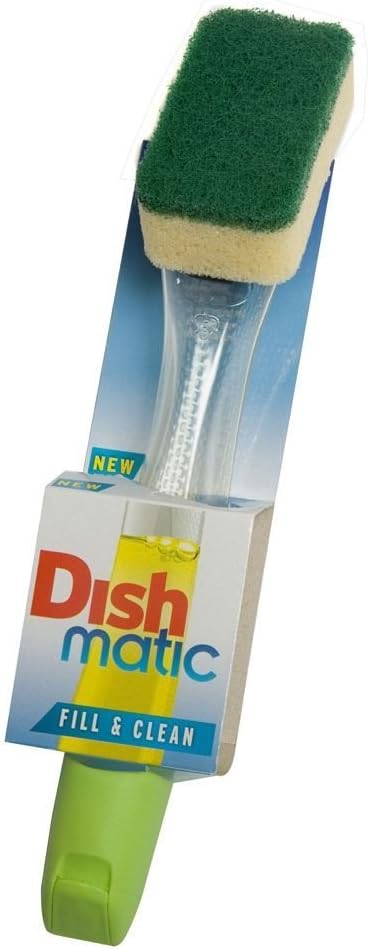 2XThe Dishmatic Washing Up Brush plus Heavy Duty Sponge, Beige