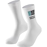 ROCKBROS Cycling Socks, Mountain Bike Socks, White Cycling Socks for Men Women, Compression Fit, Suitable for Running, Hiking