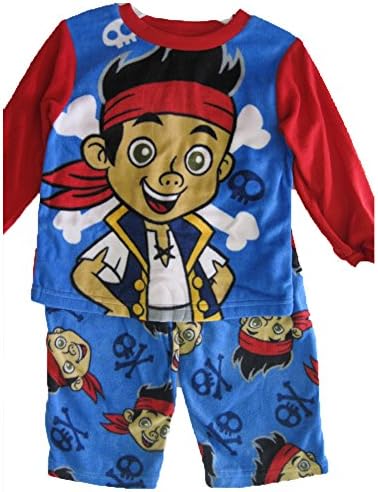 Jake the Pirate Little Boys Red Sky Blue Cartoon Themed 2 Pc Pajama Set 2T