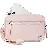 WESTBRONCO Wristlet Wallets for Women Nylon Quilted RFID Wallet with 3 Zipper Purse for Travel