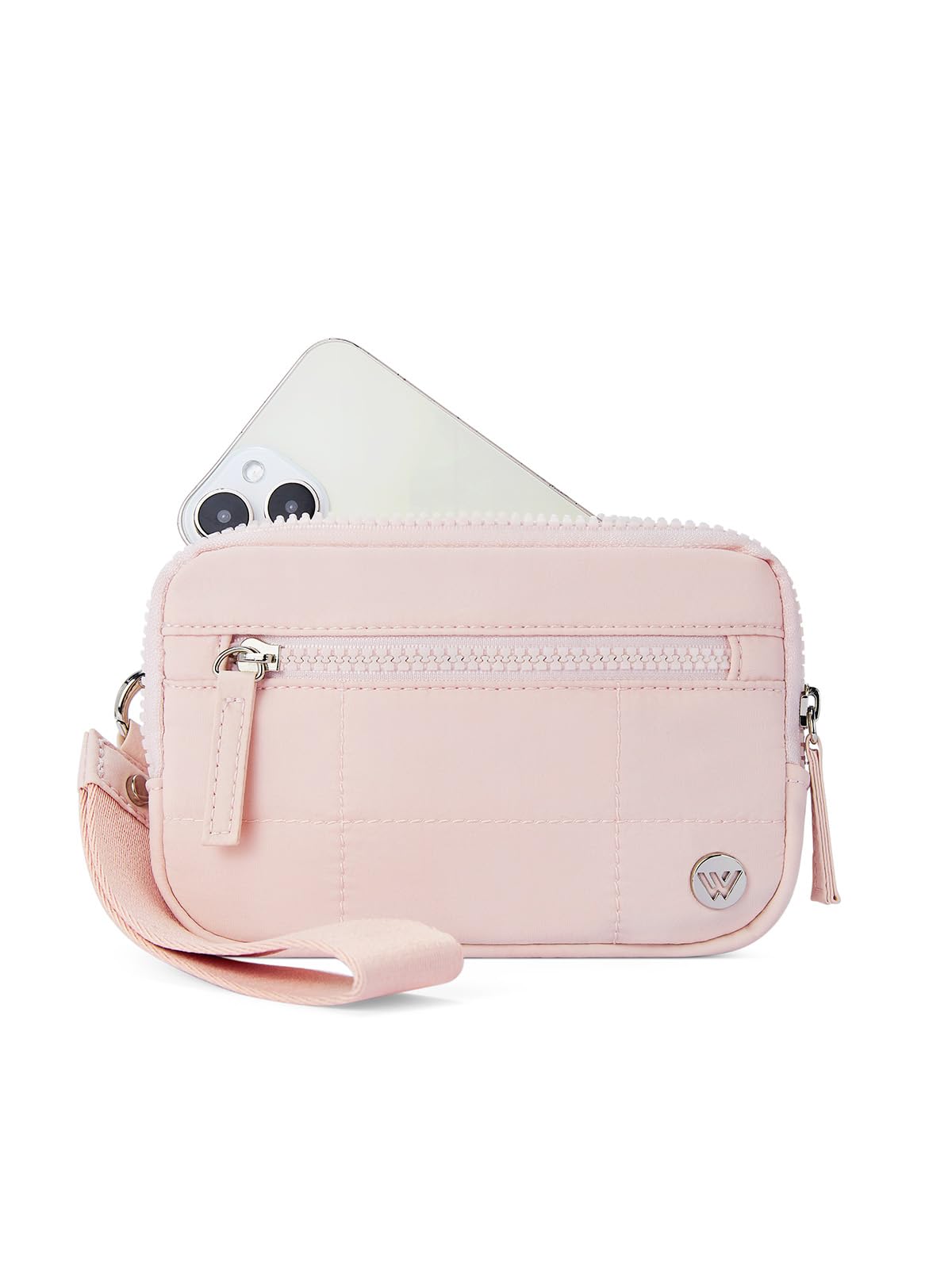 WESTBRONCO Wristlet Wallets for Women Nylon Quilted RFID Wallet with 3 Zipper Purse for Travel