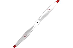 XOAR PJM-E 16x8 White Red Tips Electric RC Airplane Propeller. 16 Inch 2 Blade White Wood Prop for Electric RC Plane