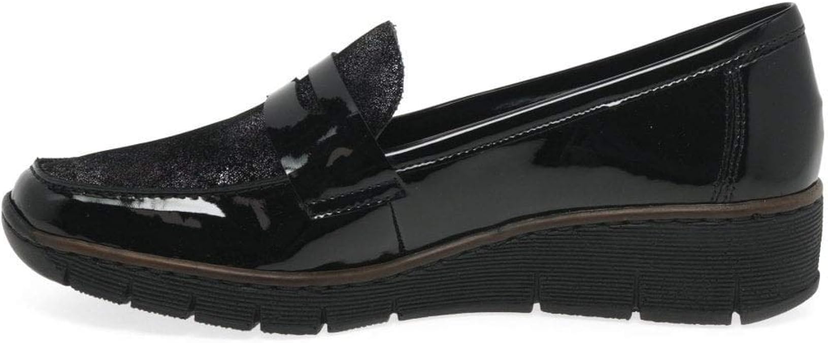 rieker black patent shoes