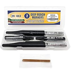 June Gold 2 Black Deep Reach Markers, 2 Ink Refill