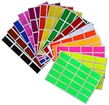 Royal Green Color Coding Labels Rectangle Florescent neon 1.57 inch x 0.75 inch Rectangular Stickers in 15 Colors Great for File Folder tabs (40mm x 19mm) - 300 Pack