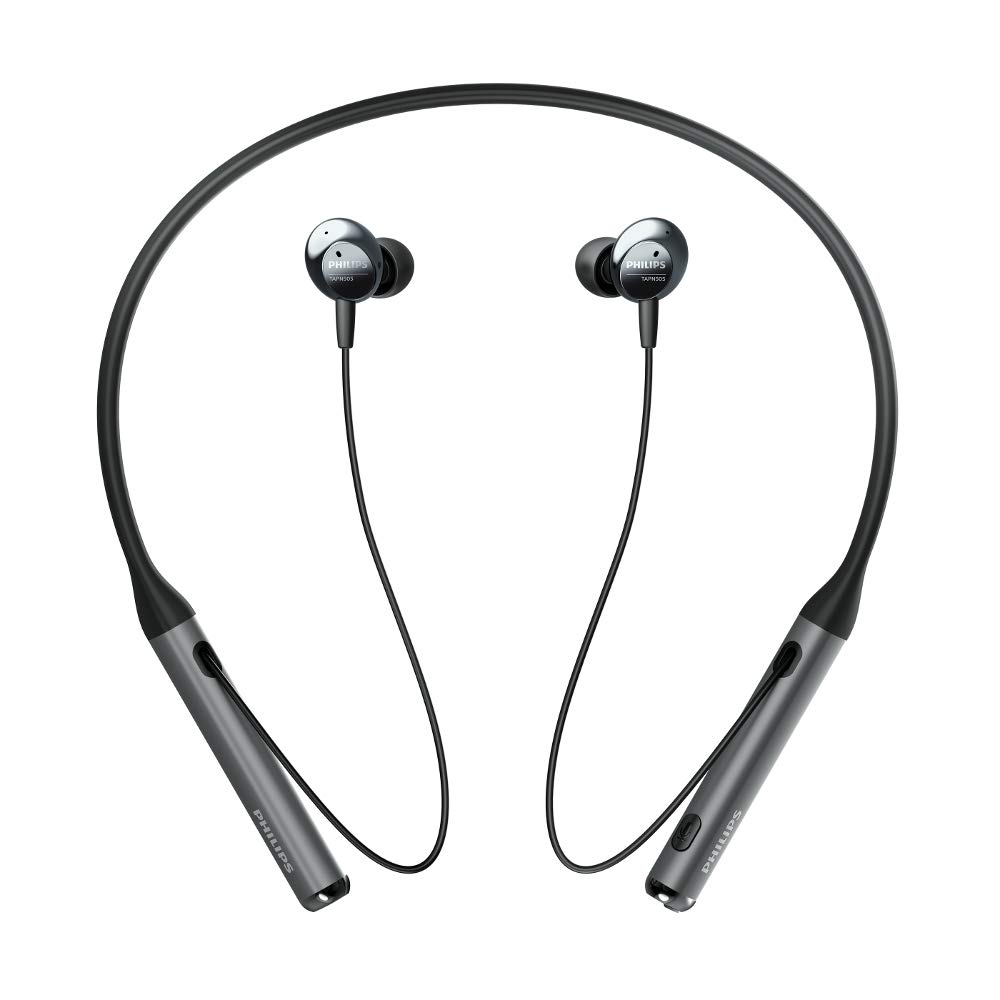 Philips Wireless Neckband Headphones PN505 with Active Noise Canceling, Voice Assistance, Up to 14hours Play time, Hi-Res Audio (TAPN505BK), Black