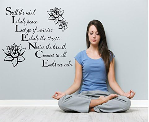 Still The Mind Wall Decals Quotes (16 x 32, Chocolate Brown)