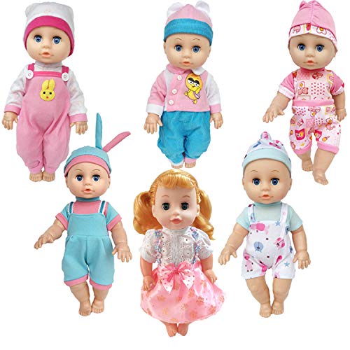 ARTST Doll Clothes,12 inch Baby Doll Clothes 6 Sets Include 5 Caps fit