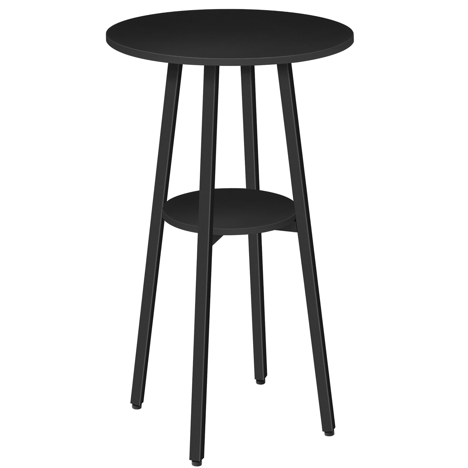 Photo 1 of HOOBRO Bar Table, Round Pub Table, 2-Tier Bistro Table with Storage, 37.4" High for Small Spaces, with Top Particleboard for Kitchen, Easy to Assemble, Black BB55BT01