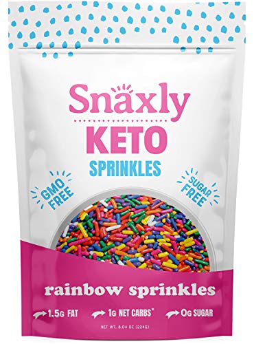 Snaxly - Sugar Free Keto Rainbow Sprinkles - Only 1g Net Carbs and Zero Sugar - Great For Baking - All Nautral Ingredients, GMO Free, Kosher, Gluten Free, No Preservatives (8.04 oz) - Thumbnail 3
