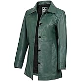 Blingsoul Womens Leather Jacket - Vintage Style Long Leather Jacket Women