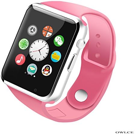 OWLCE Smart Watch Wireless Bluetooth Wrist Watch Phone with Camera and NFC Bluetooth 3.0 or Higher/Easy Connection/Make Calls/Support SIM/TF for iOS/Android Above Smartphones (Pink)