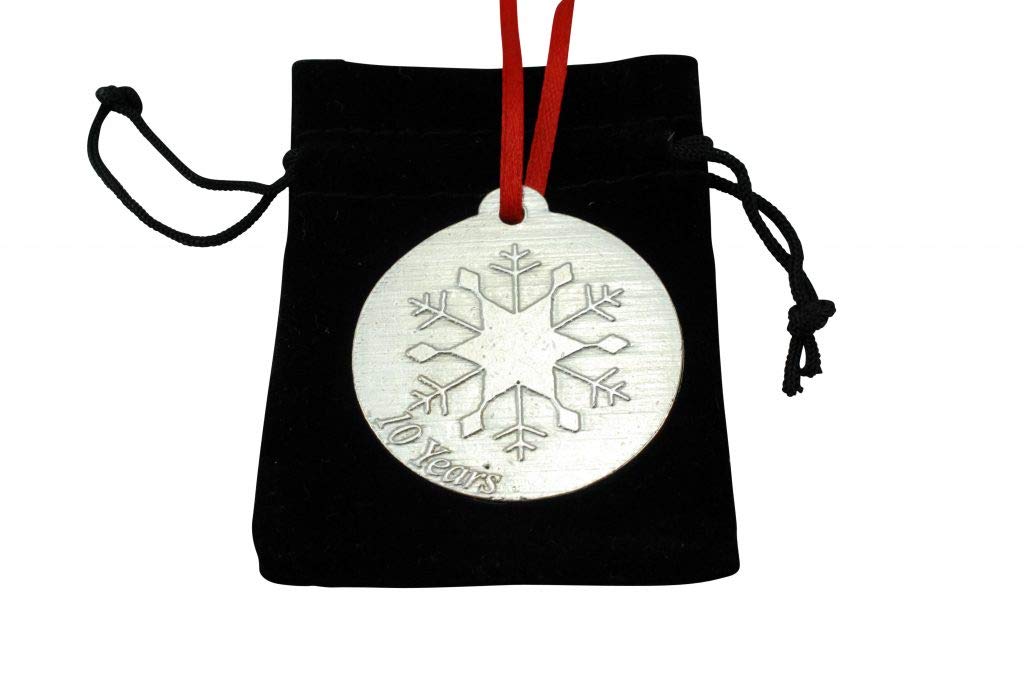 10th Wedding Anniversary Metal Keepsake Chrstimas Tree Ornament Bauble Decoration Ornament