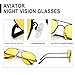 LVIOE Wrap Around Night Vision Glasses, Fit Over Prescription Glasses with HD Polarized Yellow Lens Night Driving Glasses (black frame, yellow lens night vision glasses)