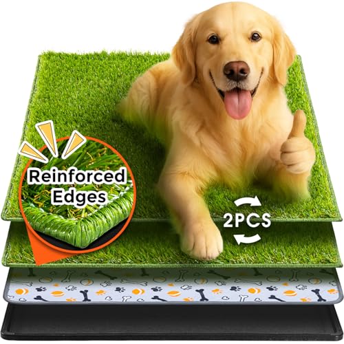 Hompet Hundegras großes Töpfchen, waschbar, Welpen-Urinierunterlage, künstliches Hundegras, Badezimmer-Rasen, für Haustier-Training, perfekt für drinnen und draußen, tragbares Töpfchen, Haustier-Klo