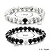 CHOKER Distant Bracelets Couples Black Matte Agate & White Howlite 8mm Beads Bracelet His Hers Relationship Friendship Gift