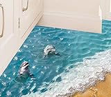 Anshinto 3D Beach Floor/Wall Sticker Removable Mural Decals Modern Vinyl Art Living Room Decors (B)