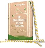 Tranquilo Biodegradable Paper Straws - Yellow (Box of 100)