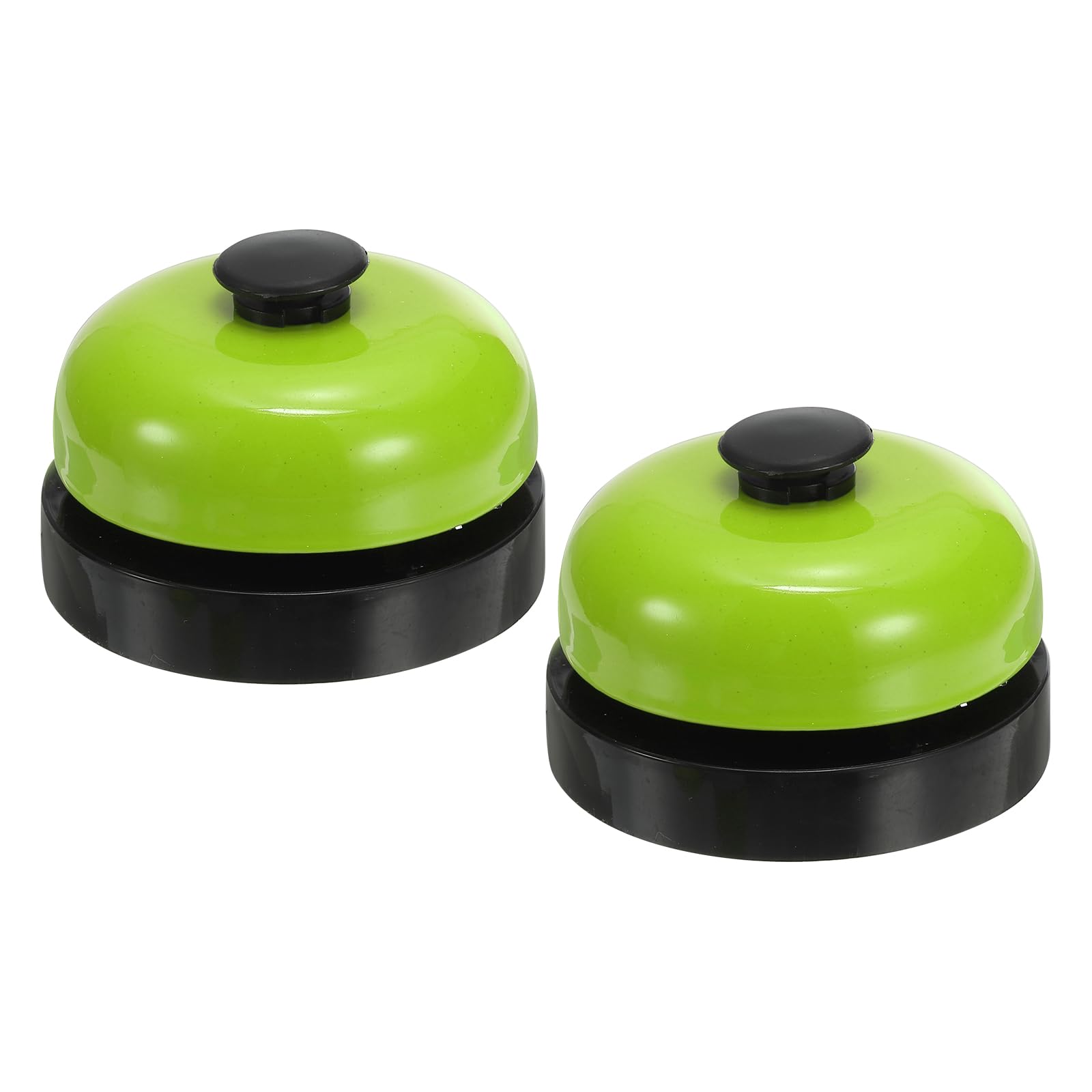 PATIKIL Desk Call Bell 2.5" Diameter,2 Pcs Dinner Desk Front Bell for Service with Metal Anti-Rust Construction for Hotel Restaurant Reception Areas Office Warehouse, Black/Green