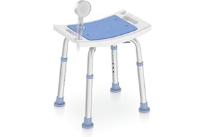 Delog Shower Chair for Inside Shower, Tool-Free Assembly Height Adjustable Shower Bench for Seniors, Elderly, Disabled, Handicap and Injured, Shower Stool 300lbs, FSA/HSA Eligible