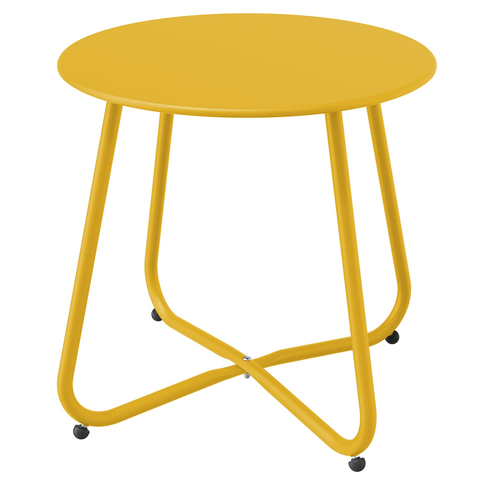 Grand patio Outdoor Side Table Small Table Round End Table Garden Table Lightweight Snack Table for Outdoor Garden Hallway Bedroom Living Room Terrace Balcony -Yellow