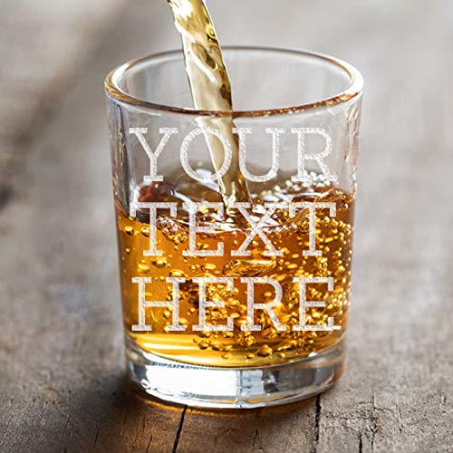 2pk Personalized Etched Custom Message 2.5oz Shot Glasses