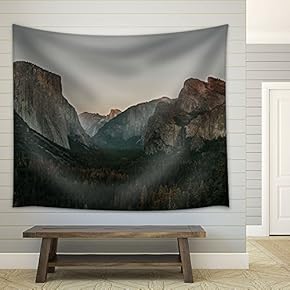 Landscape of Mountains with Forest - Fabric Wall Tapestry Home Decor - 51x60 inches
