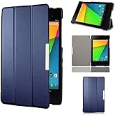 ZZOUGYY Tablet Cover for Google Nexus 7 FHD 2nd Generation, Ultra Slim Magnetic Sleep/Wake Up Folio Stand Lightweight Leather