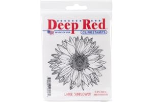 Deep Red Stamps Large Sunflower Rubber Stamp 3.25 x 3.25inches