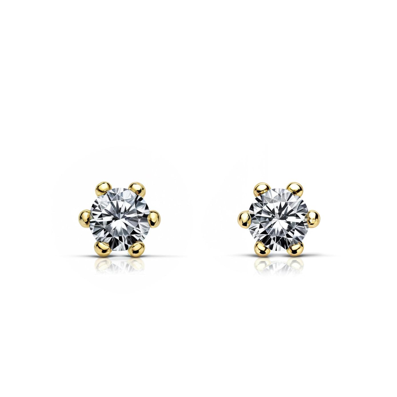 18ct Yellow Gold zircon Children's Earrings