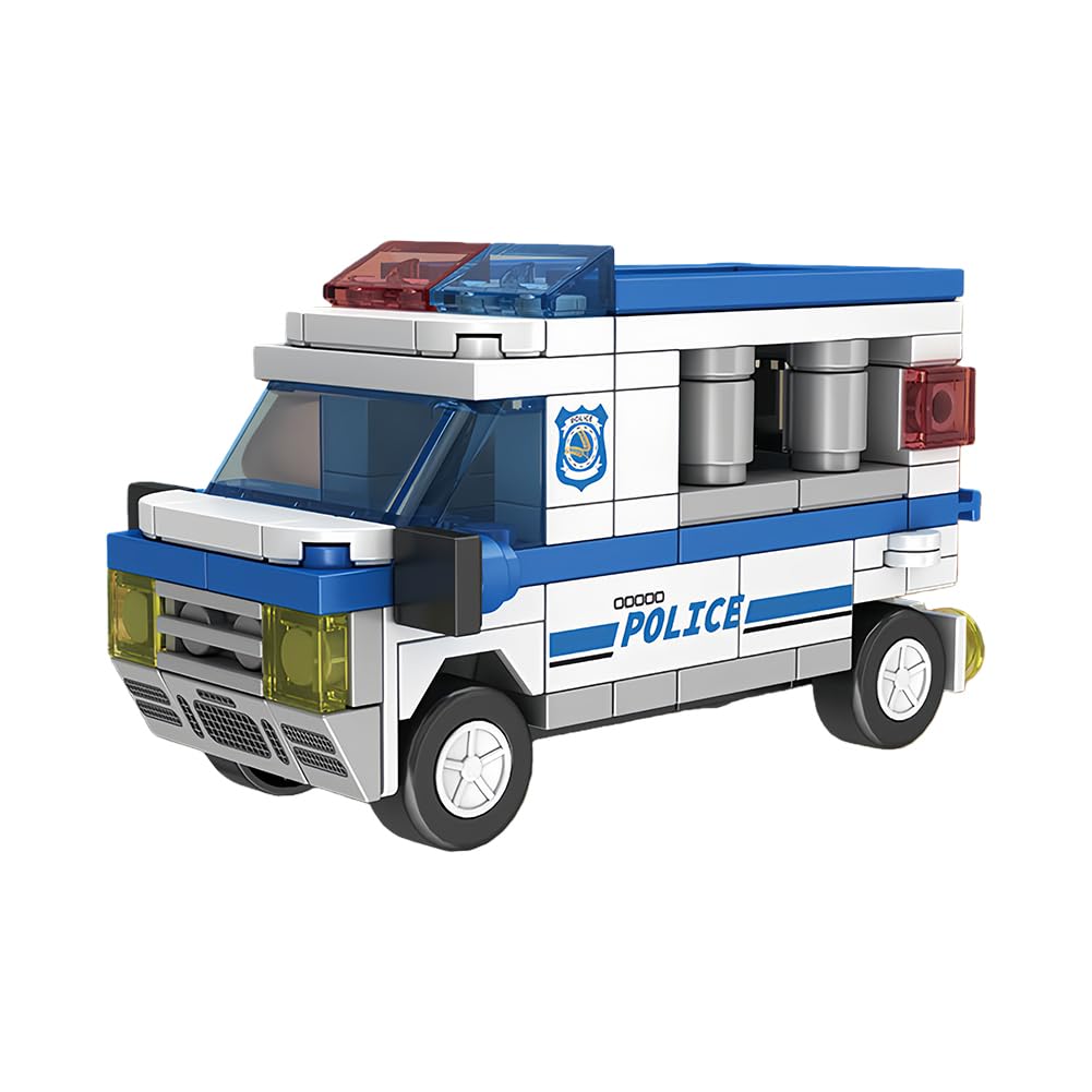 MGKEOUF Building Blocks Set, DIY Building Block Model Toys, Car Model Building Blocks, Home Decor Ornament Gifts for Adults Teens Children (Police Car) — image 1
