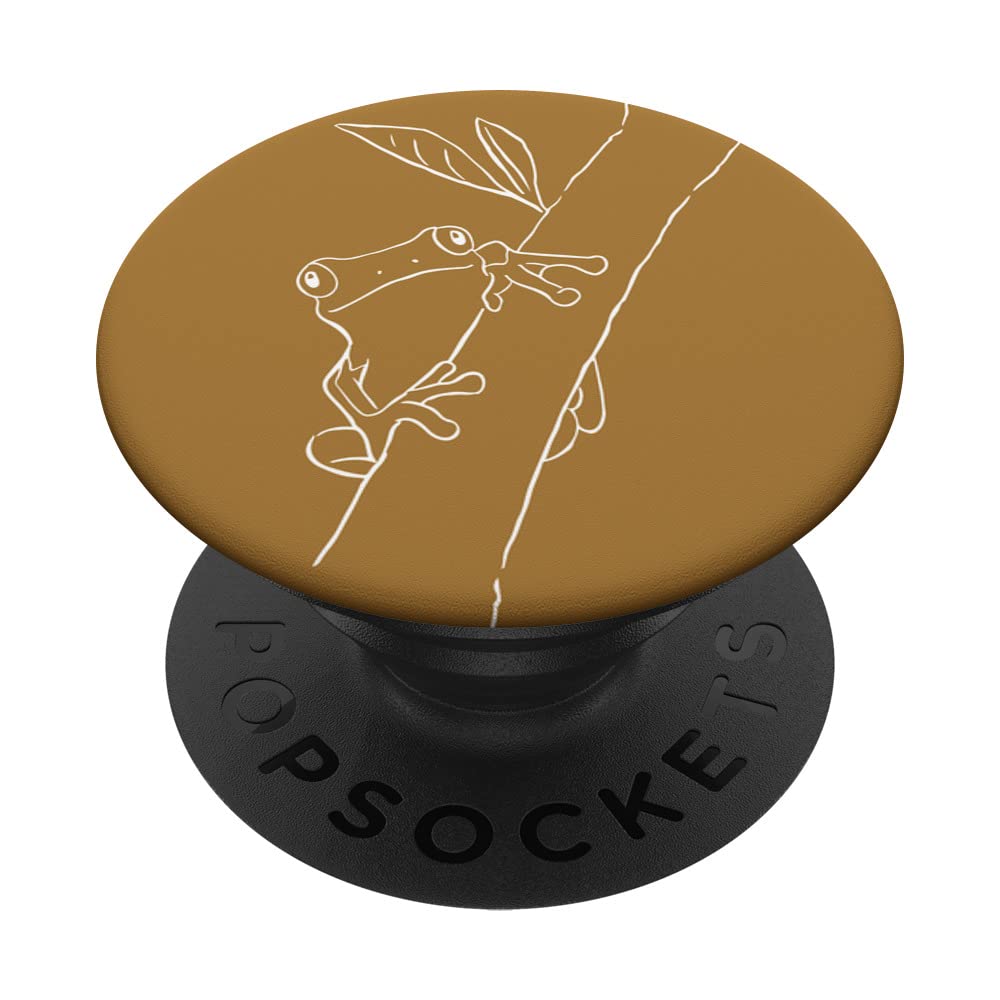 Abstract Pastel Frog On A Tree Cottagecore Line Art Frog PopSockets Swappable PopGrip