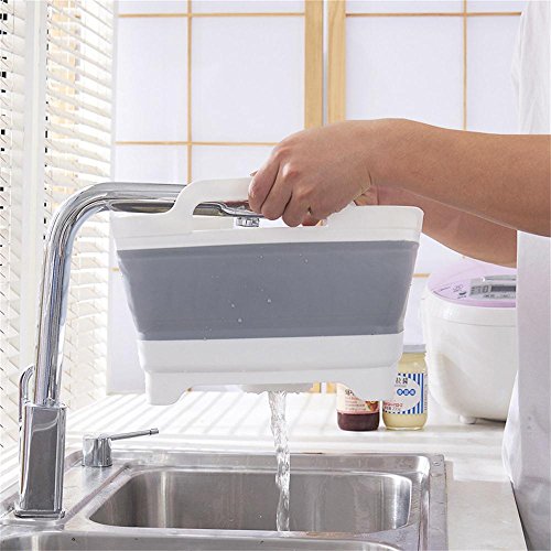 Foldable Strainer Wash and Drain Dish Tub，Fruits Drainer Basket Vegetable Sink Colander Draining Basket - Thumbnail 6