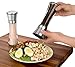 ZaraLuxe Salt And Pepper Grinder Set | Stainless Steel Salt And Pepper Shakers w/Tall Glass Body & Adjustable Coarseness Ceramic Rotor | Easy To Refill & Clean | Premium Salt Pepper Mill (Set Of 2)
