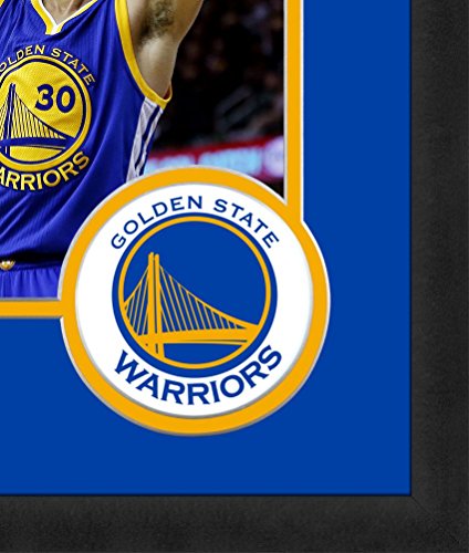 NBA Golden State Warriors 2015 Champs Steph Curry Framed Logo Mat, 13 x 16", Navy