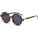 JOVAKIT Polarized Retro Round Sunglasses for Women Men Vintage Trendy Oversized Circle Sun Glasses UV400 Protection