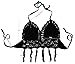 Women's Summer Crochet Crop Top Halter Bikini Bra Bralette, Black