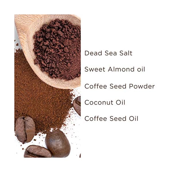 PraNaturals Dead Sea Salt & Coffee Body Scrub 500g - Natural formula, Exfoliating, Nourishing & Hydrating, Made with…