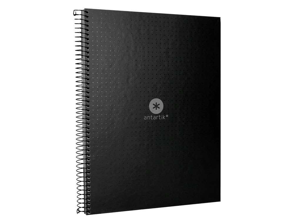 Liderpapel Spiral Notebook A4 Micro ANTARTIK Cover Lined 80H 90 g Striped Dots 1 Band 4 Holes Black