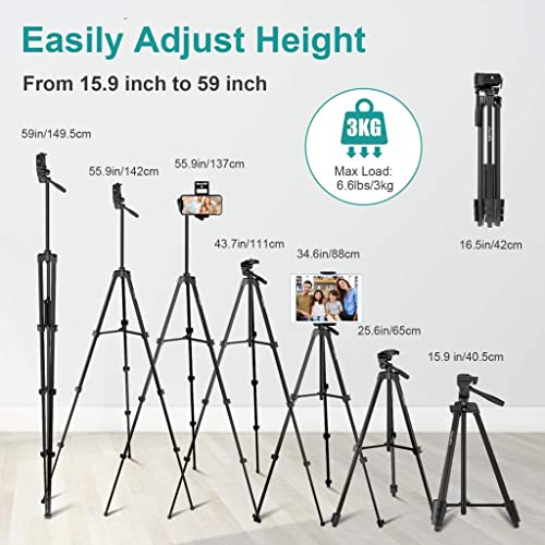 Trépied de caméra, Pbreack Trépied pour appareil photo et vidéo professionnel portable réflexe Avec Sac Voyage pour Canon Nikon Sony Samsung Panasonic Olympus Fuji DSLR (Q666C)