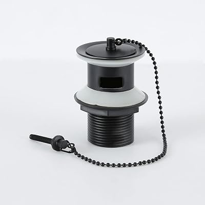Milano Elizabeth Black Traditional Basin Waste Plug Ball Chain Stainless Steel