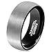 MNH Tungsten Wedding Band-Mens Tungsten Ring-Black Plated Inner Ring- 8mm Brushed Surface