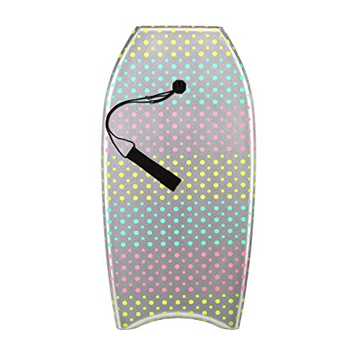 Random 37 inch and 41 inch High Performance Bodyboards Lightweight with EPS core(Rainbow and color dots two colors Available) (color dots, 37)