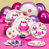 Owl Blossom Party Supplies - Baby Shower Standard Pack for 16