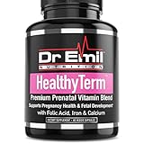 Dr. Emil Healthy Term Prenatal Vitamins for Fetal Development & Pregnancy Health with Folic Acid, Iron, Calcium & Antioxidants - Non-GMO, Gluten & Dairy Free