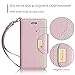 Procase iPhone SE / 5S Case Cover (Old Model), Wallet Flip Case, with Wristlet Strap, Build-in Card Slots and Mirror, Stylish Slim Stand Cover for Apple iPhone SE / 5S (Pink)