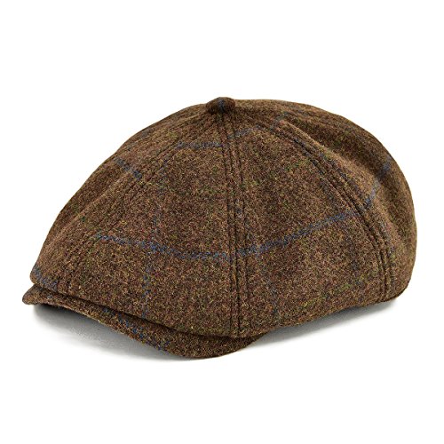 VOBOOM? Men Wool Newsboy Caps 8 Pannel hat Pannel Ivy Cap Cabbie Flat Cap(108 Yellow)