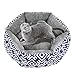 Akarden Round Dog Cat Bed, Soft Plush Pet Cushion, Anti-Slip Machine Washable Self-Warming Pet Bed Improved Sleep and Joint-Relief for Cats Small Medium (20.5, Grey)